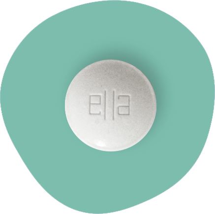 ella pill on a green circular background