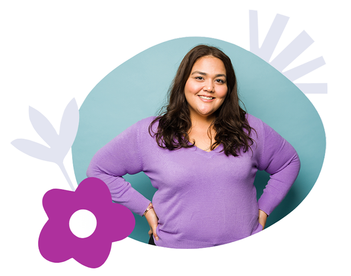 Confident woman looking straight ahead